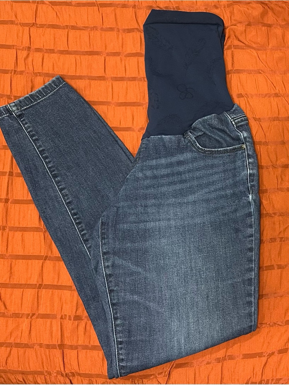 Jessica Simpson Dark Blue Skinny Maternity Jeans with Navy Support Panel